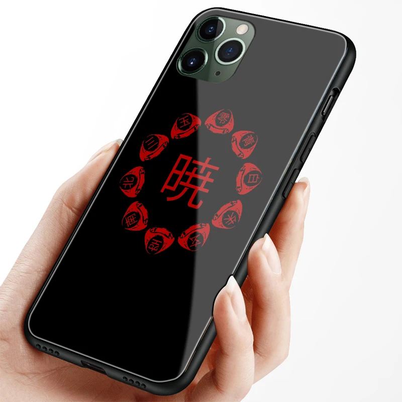 Мягкий силиконовый стеклянный чехол Akatsuki cloud Shippuden для iPhone 6 6s 7 8 Plus X XR XS 11 Pro max |