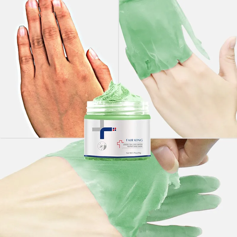 

50g Green Tea Hand Mask Whitening Moisturizing Hand Wax Hand Mask Repair Exfoliating Callus Film Anti-Aging Hand Skin Cream