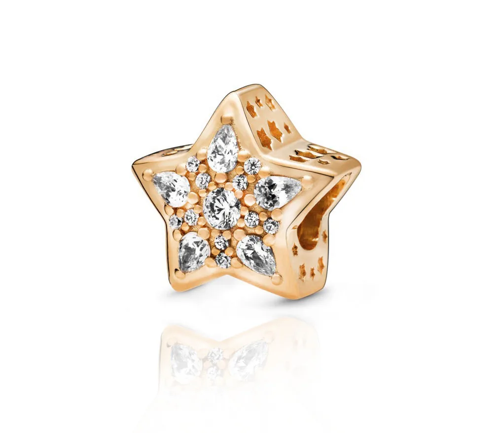 

Classic 100% 925 Sterling Silver Beads Celestial Star Charms fit Original Pandora Bracelets Women DIY Jewelry