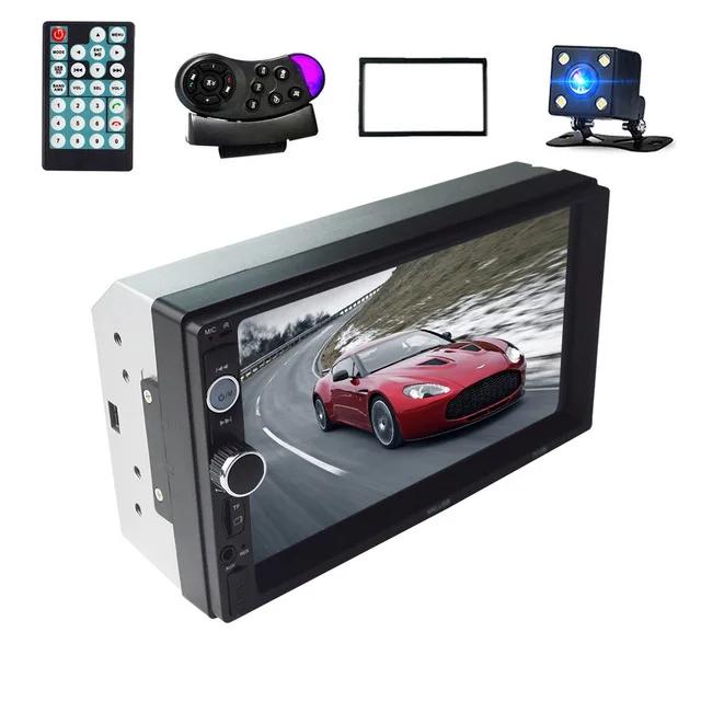 Авторадио 2 Din " дюймовый ЖК сенсорный экран Автомагнитола coche usb bluetooth Мультимедиа 2Din автоаудио плеер стерео камера заднего вида - Цвет: remote frame camera