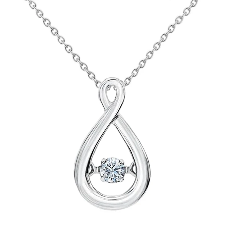 

CAOSHI Simple Design Twist Women's Pendant Necklace Paved Bright Cubic Zirconia Jewelry Elegant Wedding Engagement Accessories
