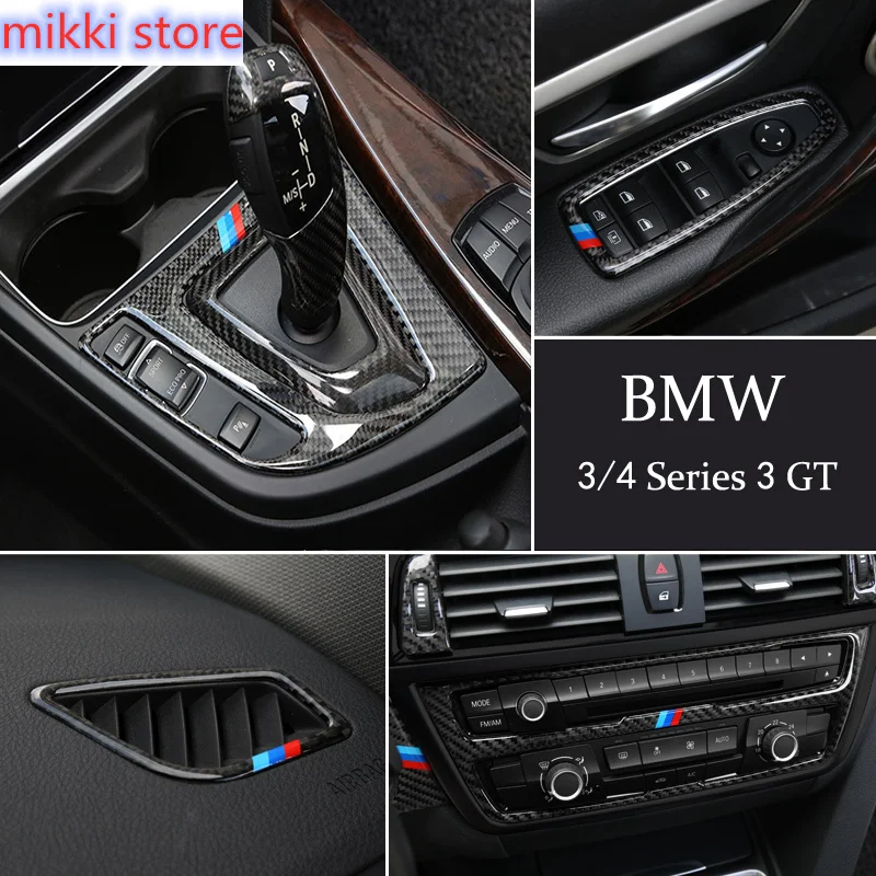 

Карбоновая коробка переключения передач для консоли, рамка, CD панель, светильник для чтения, наклейка для BMW 3 4 серии 3GT F30 F31 F32 F34