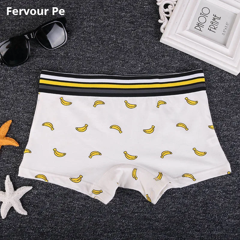 

Fervour peWomen's cotton underwear stretch women's underwear unisex boxer shorts cartoon banana print plus size M-2XL A19035