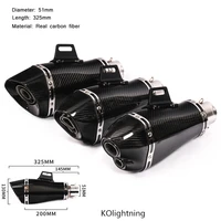 real carbon fiber motorcycle silencer system modified 475mm exhaust muffler pipe for 38 51mm atv mountain bike scooter