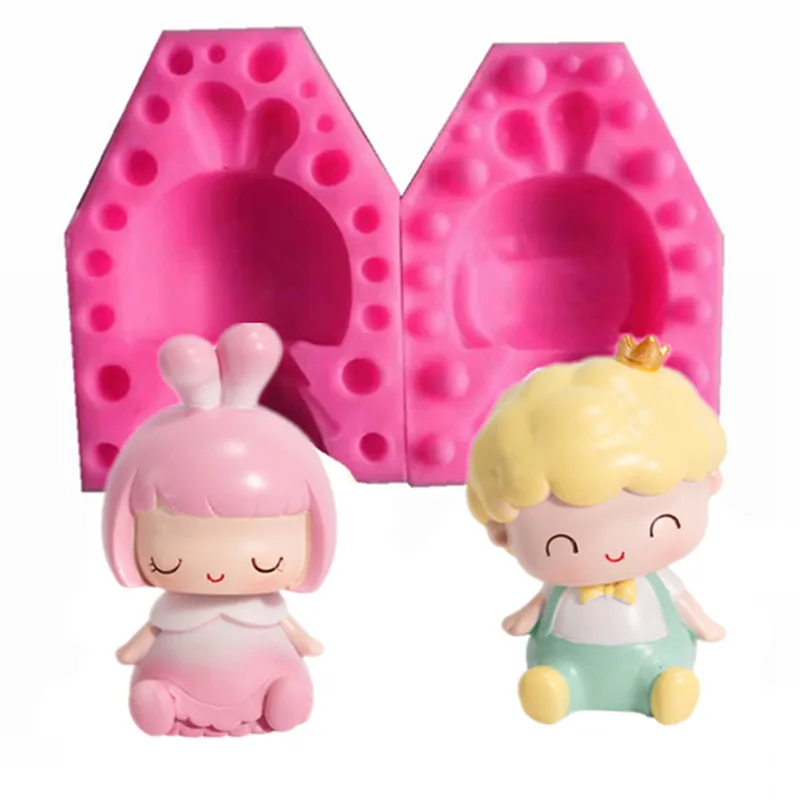 

3D Princess Prince Silicone Mold for Chocolate Fudge Cake Sugarcraft Biscuit Bakeware Tool Kitchen Accessories