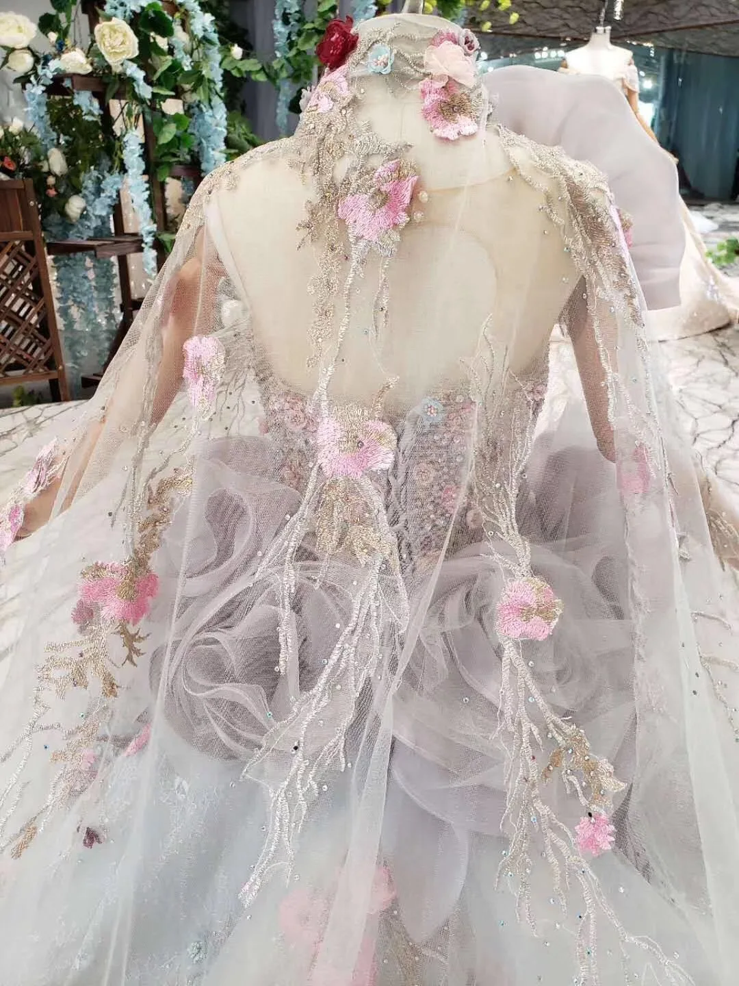 Одно плечо платье с цветочным узором для девочек оборками из фатина принцесса