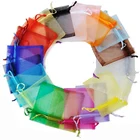 50 шт.лот 7x9 см 9x12 см 10x15 см 13x18 см, сумки из органзы на шнурке, сумки для упаковки ювелирных изделий, сумки для конфет и свадеб, оптовая продажа, подарки