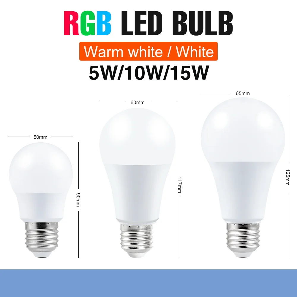 DuuToo 220 В RGBW Точечный светильник светодиодный Ampoule E27 цветная умная лампа RGB 5 Вт 10 15