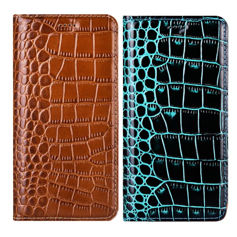 

Luxury Genuine Leather Phone Case For Oukitel C11 C12 C13 C15 C16 C17 Pro K10000 Flip Cover Coque Crocodile 2 Card Slot