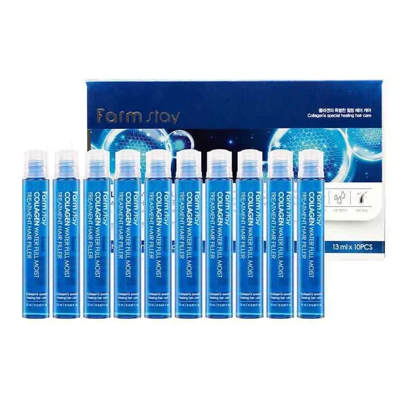 

FARM STAY Coollagn Water MoistTreatment Hair Filler 10pcs Protein Hair Ampoule Keratin Hair Treatment Anti Hair Loss Product