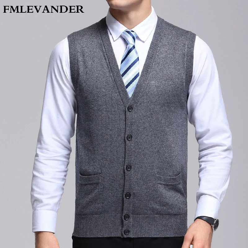 Распродажа цветные мужские деловые свитера Кардиганы без рукавов свитер жилет