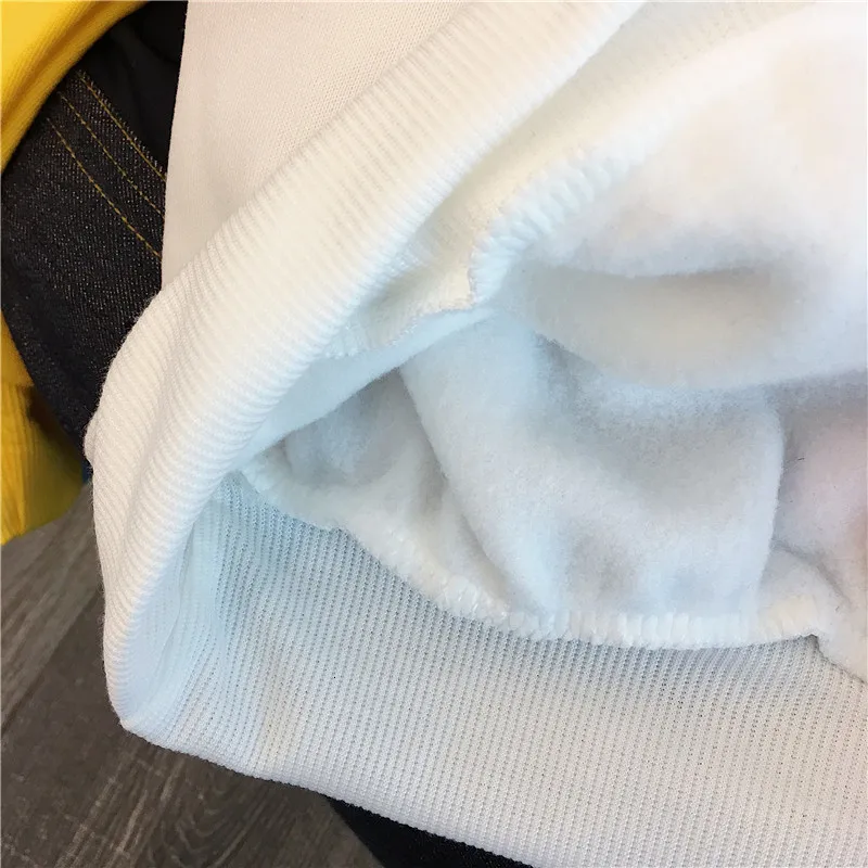 Kawaii толстовки для девочек кролик длинное ухо Sudadera мультфильм печати Толстовка для женщин зима плюс бархат Теплый пуловер топ размера плюс 2XL