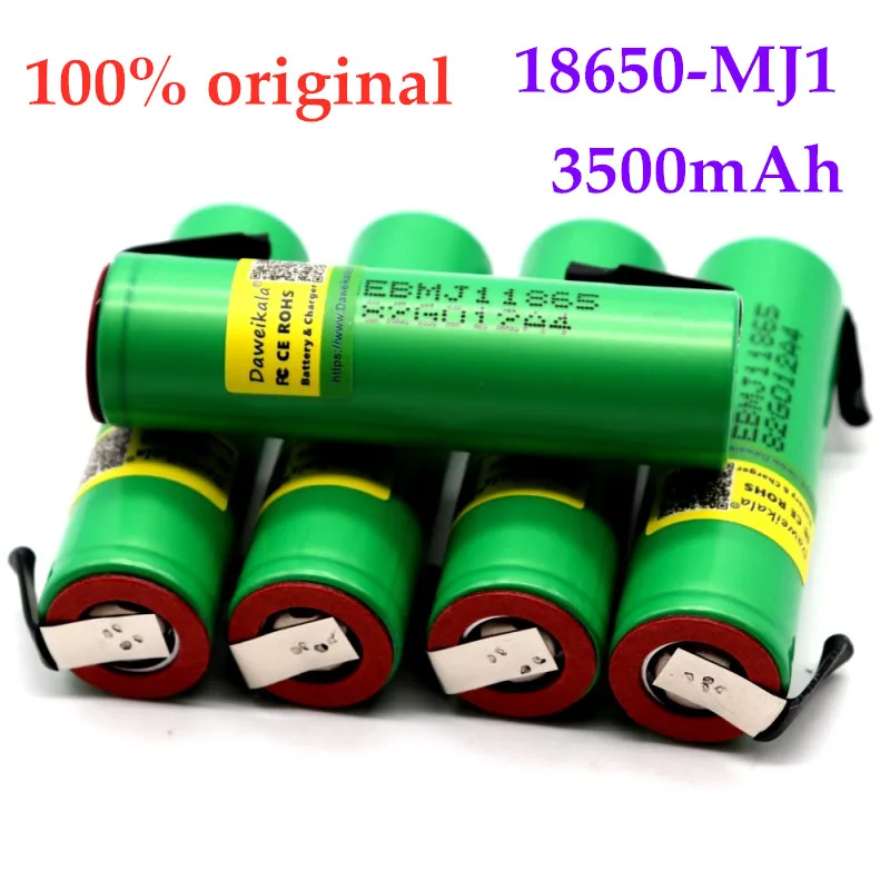 

40-10PCS 100% Original INR 18650 MJ1 3500 MAH 10A DESCARGA li-iony MJ1 18650 bateria C Lula de 3500 MAH baterias + DIY nicke