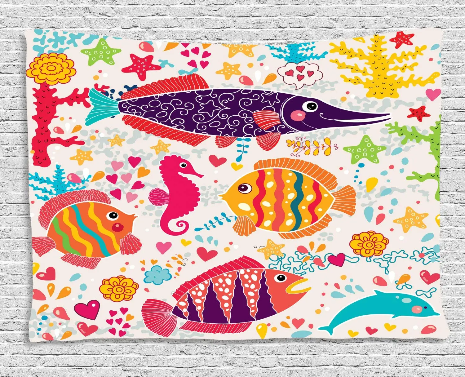 Подводное искусство морская звезда дельфин коралл|Декоративные гобелены| |