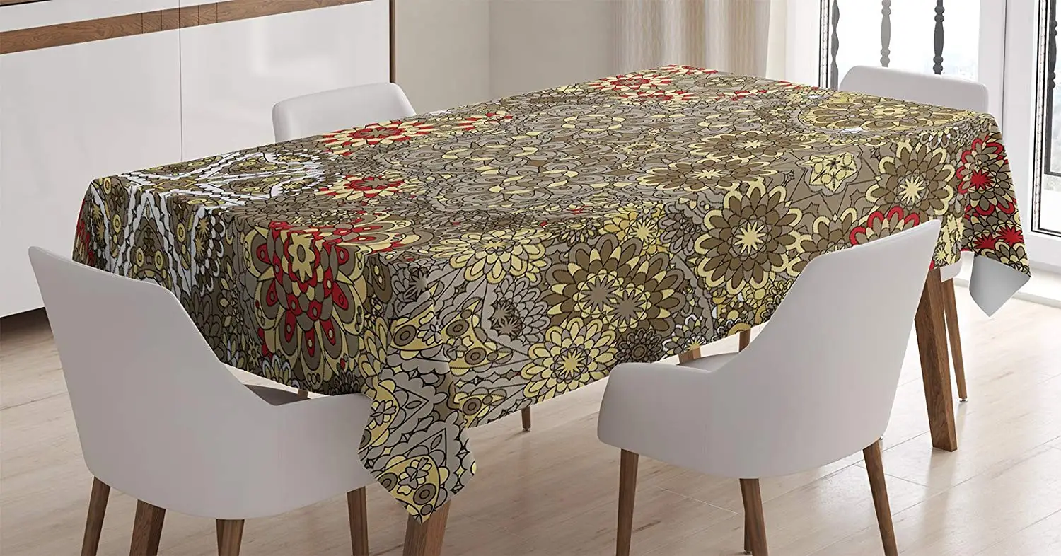 Батик Декоративная скатерть винтажные Пейсли формы батик цветы круги