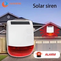 yaosheng 433mhz wireless light flash strobe outdoor solar waterproof siren for home burglar wifi gsm home security alarm system