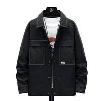 autumn new denim jacket mens loose mens large size fat casual tooling jacket trendy tops chaqueta de los hombres ropa hombre