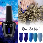 Гель-лак NAILCO для ногтей синего цвета, гель-Лаки светодиодный светодиодная основа для ногтей, блестящее базовое и верхнее покрытие для маникюра, УФ-лак