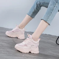 inner increase womens shoes 8cm white shoes female 2021 autumn and winter new wild sports and leisure old shoes ins tide