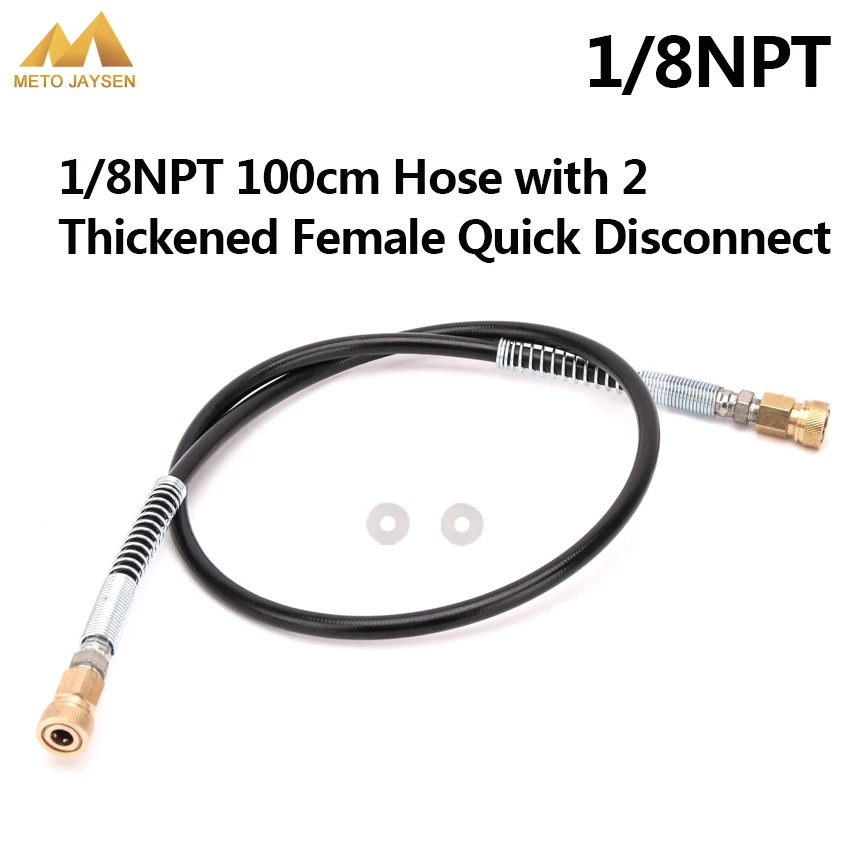 Paintball High Pressure Nylon Hose 1/8NPT Thread Male Female Plug 100cm Long with Spring Wrapped 4500psi 300bar | Спорт и