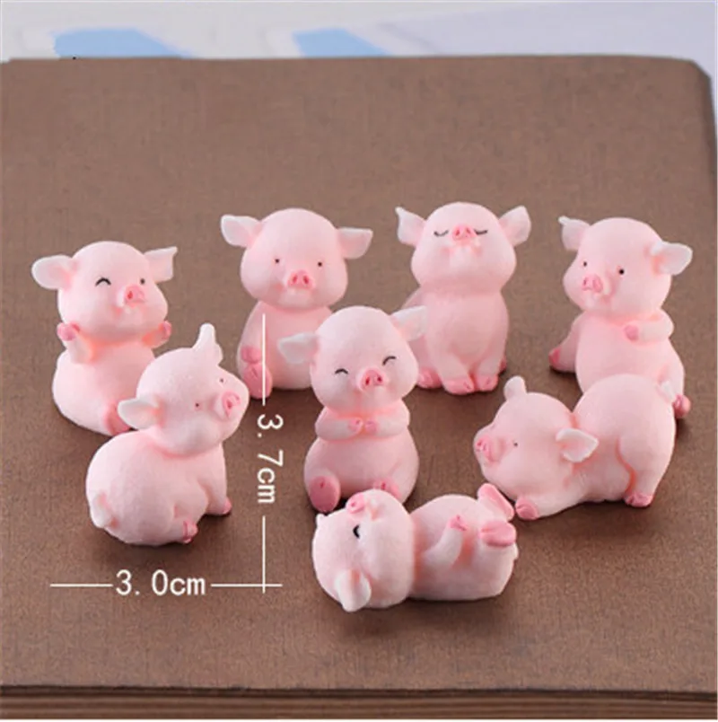 1pcs Miniature mini Cute pig garden figurines fairy house home office desk decoration modern accessories resin miniatures | Дом и сад