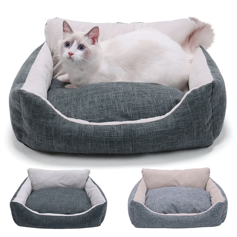 

Pet Cat Bed House Puppy Sofa Winter Warm Pet Sleeping Bed Washable Dog Kennel Mat for Small Medium Dogs Nest Pet Supplies Cotton