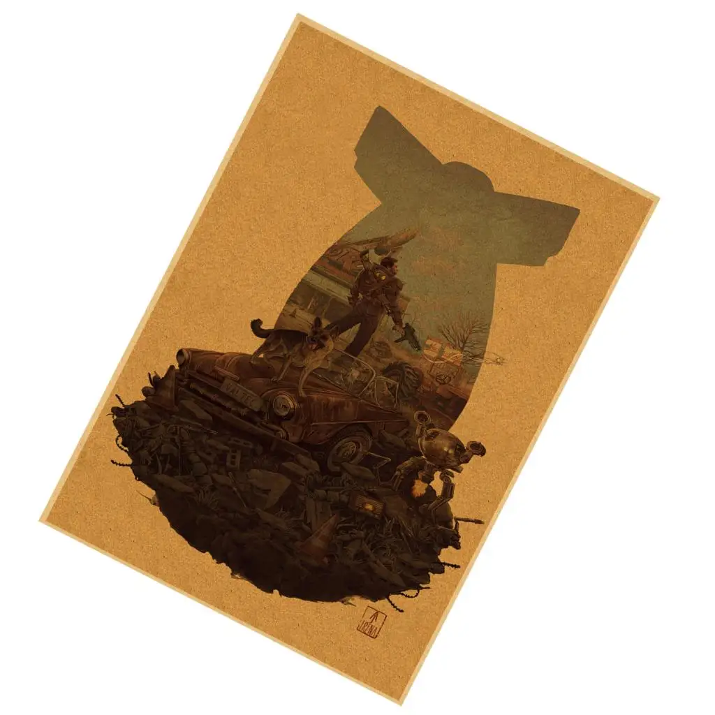 Fallout серия игра Ретро фотобумага Бар Кафе домашний декор живопись Настенная