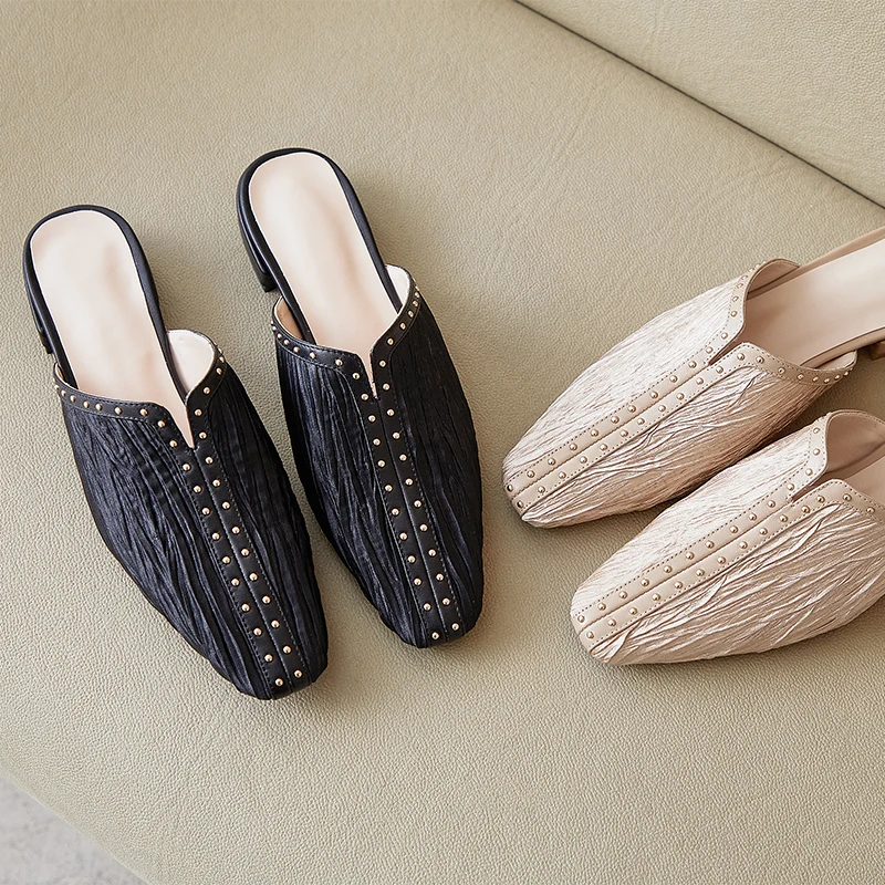

TXCNMB 2020 Newest high quality ladies genuine leather shoes women sandals low heels solid color summer womens sandals