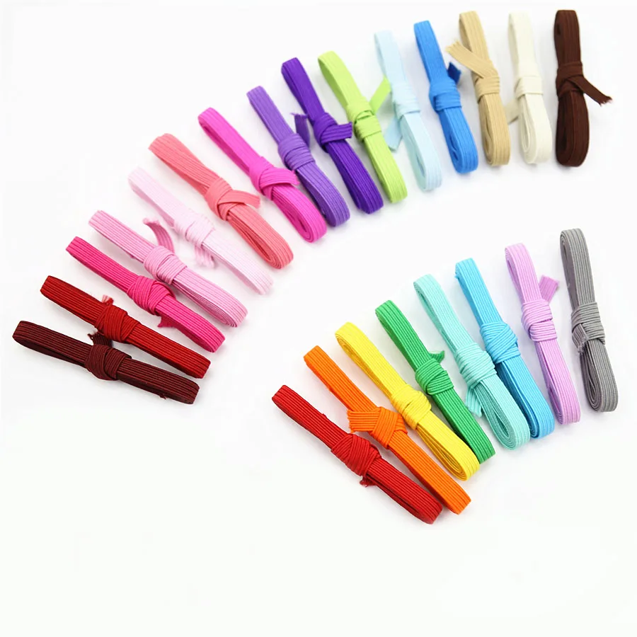 Цветная эластичная тканая лента 15 метров в партии 6 мм для шитья или подделки