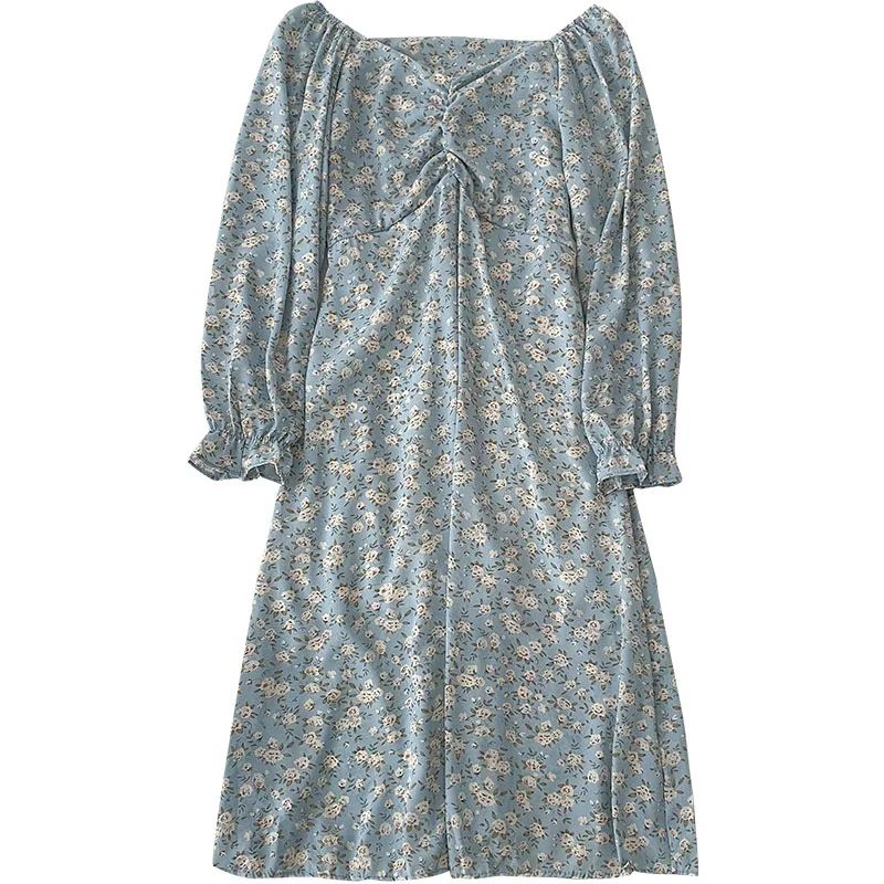 

Dress 2021autumn and Winter New Women's Clothing Korean Super Hot Waist Slimming Floral Skirt Design Sense Non-mainstream Skirt