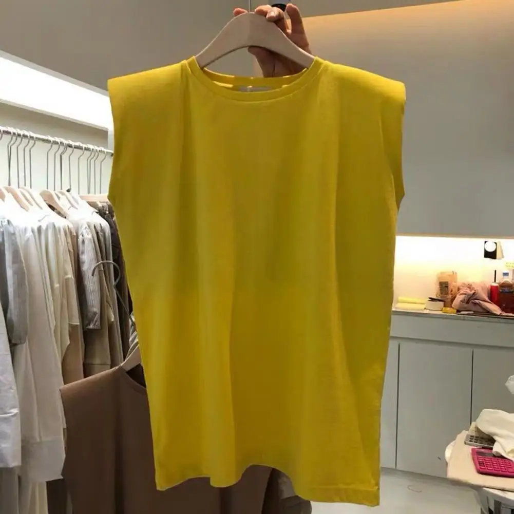 

2021 Summer Women Tanks Solid Color O-Neck Sleeveless Fashion All Match Women Crop Top Casual Plus Size