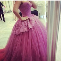purple white ivory princess ball gown wedding dress 2021 lace appliques wedding gowns plus size robe de mariee