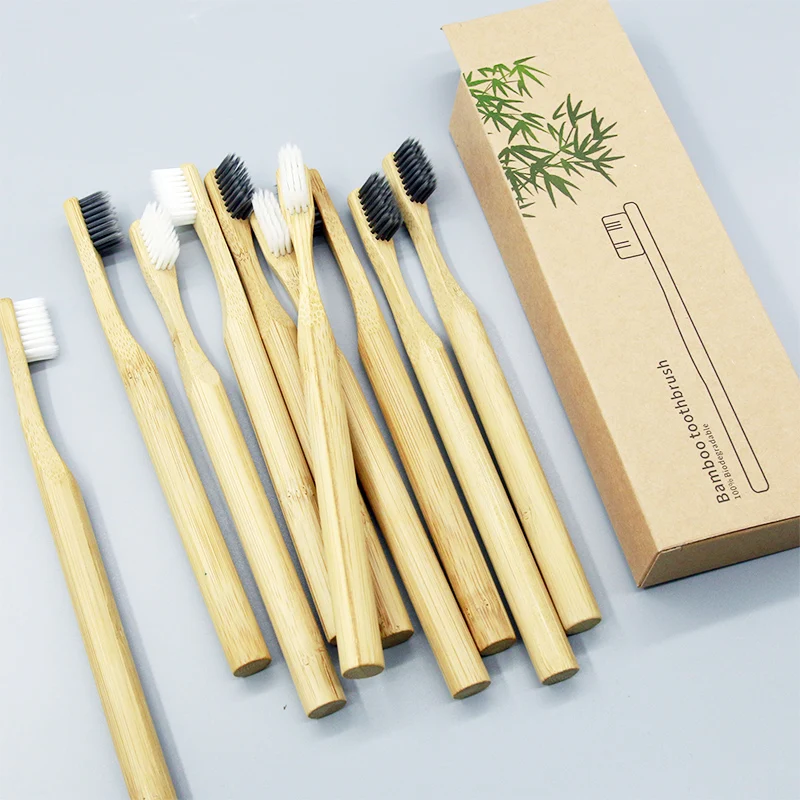 

10Pcs Bamboo Charcoal Toothbrush Natural Eco Friendly Products Vegan Zero Waste Soft Brush Toothbrushes Oral Cleaning Care Tools