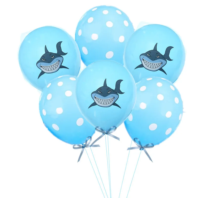 

10Pcs/Lot 12inch Cartoon Shark Sequins Latex Balloons Blue White Ocean Theme Balloon Wedding Birthdy party Decor Ballon Supplies