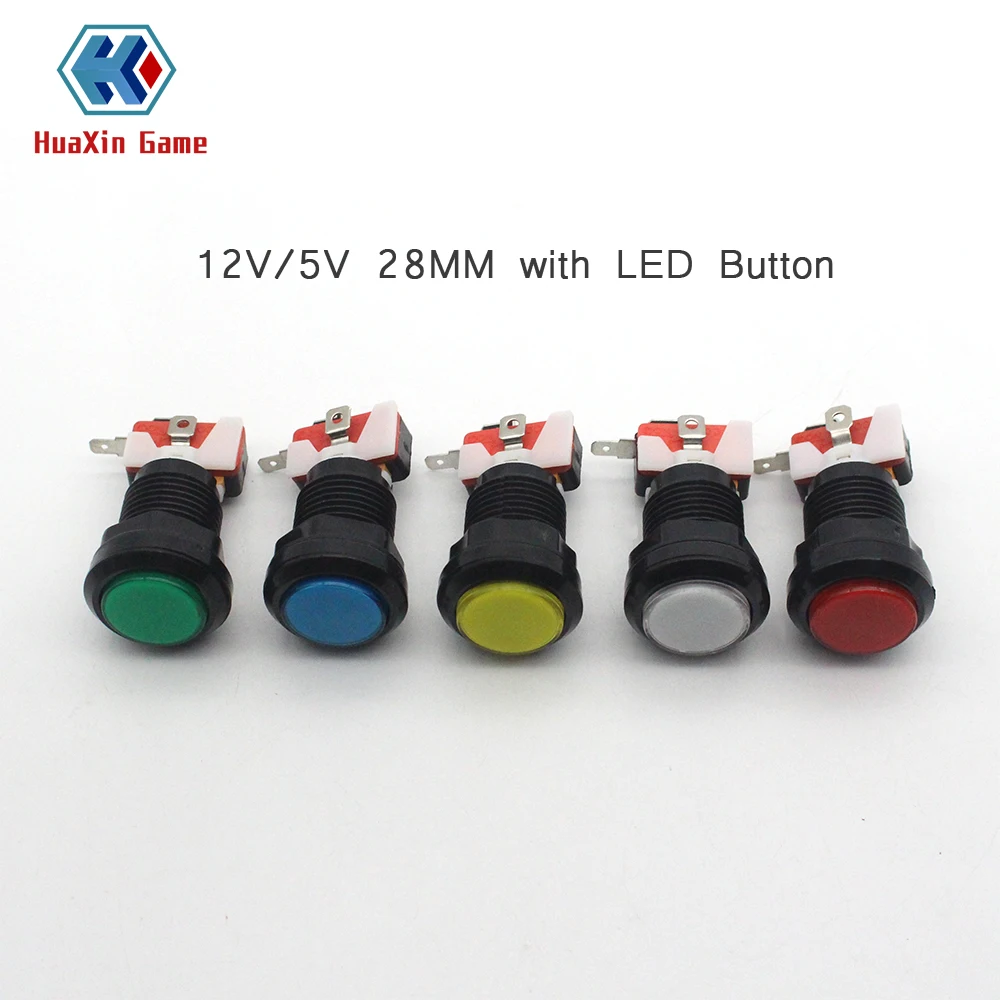 Im LED подсветка кнопка с микро 10 шт./лот DIY аркадные части 5 цветов 30 мм маленький