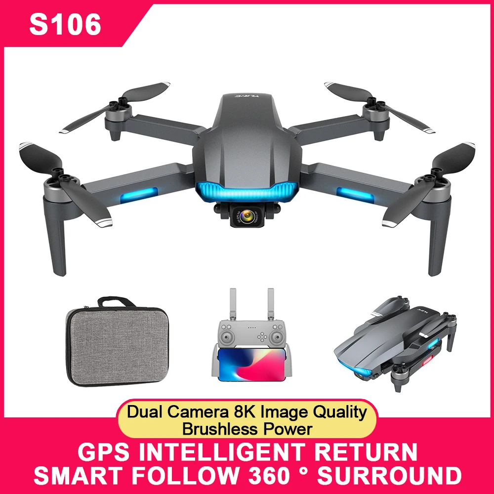 

Новинка, игровой мини-Квадрокоптер S106 светильник Flow Drone 4K с двойной камерой, Wi-Fi, FPV