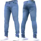 Мужские модные узкие джинсы стрейч, облегающие повседневные джинсовые брюки, мужские деловые классические однотонные ковбойские брюки, мужские брюки, S-3XL