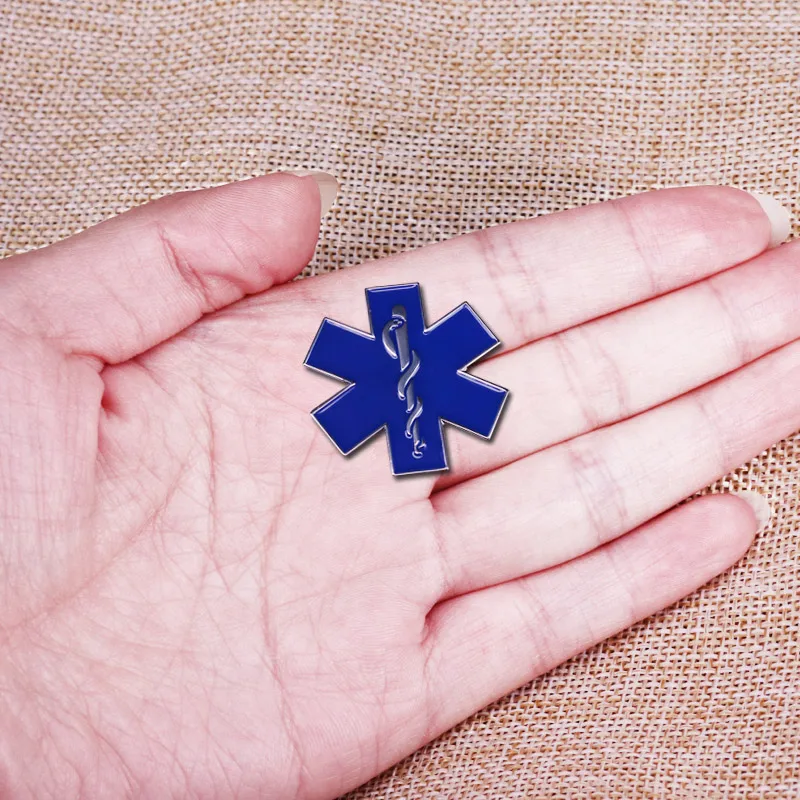 Эмалированная булавка Star of Life сертифицированная бейдж для аварийной терапии