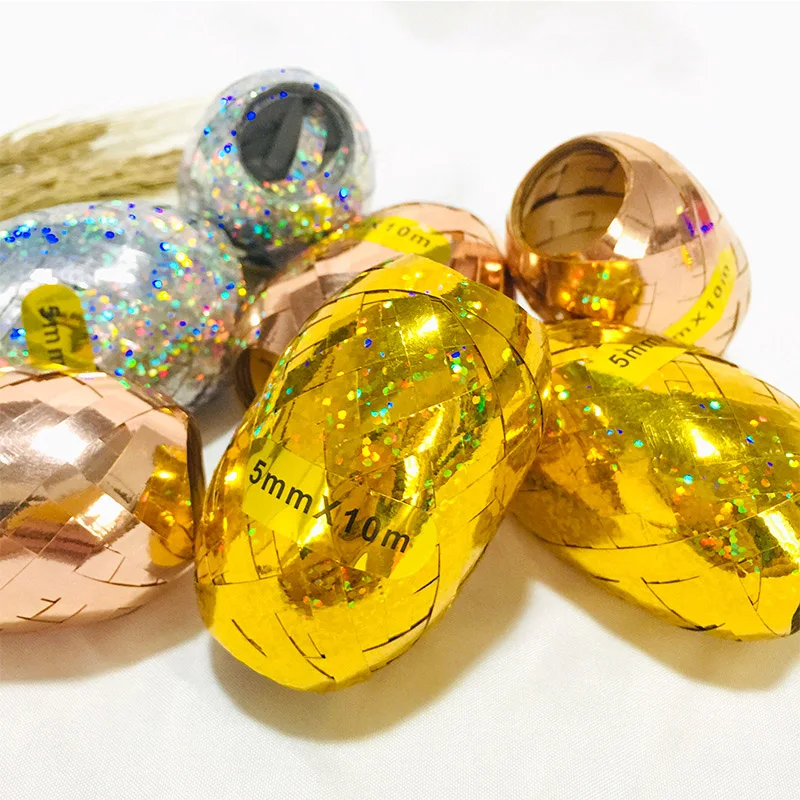 2/6 шт 5 мм * 10 м шар веревка Фольга Воздушный лазерная Белая Роза Золотая лента
