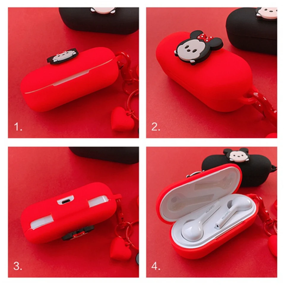 Силиконовый чехол для Huawei FreeBuds 3i Honor Flypods 3 с брелоком | Электроника