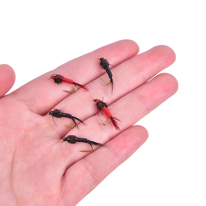 

8PCS #12 Nymph Fly Trout Perch Fishing Insect Lure Bait Hook Fishing Tackle 2.1cm x 0.6cm