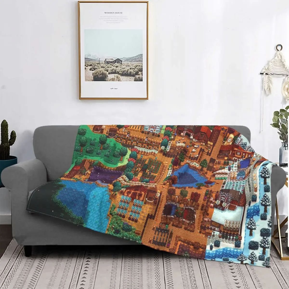 

Stardew Valley Leah Role Playing Game Blanket Flannel Four Season Cozy Soft FLeece Bedspread