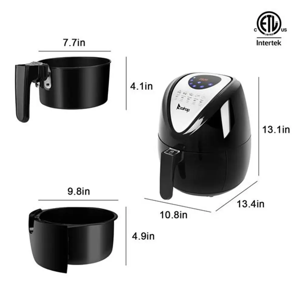 

ZOKOP KAF1300P-D1 120V 1500W 2.85QT/2.7L Air Fryer Computer Model Black US