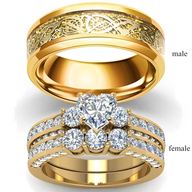 Carofeez-anillo de acero inoxidable para hombre y mujer, joyería de moda, Color dorado, anillos de