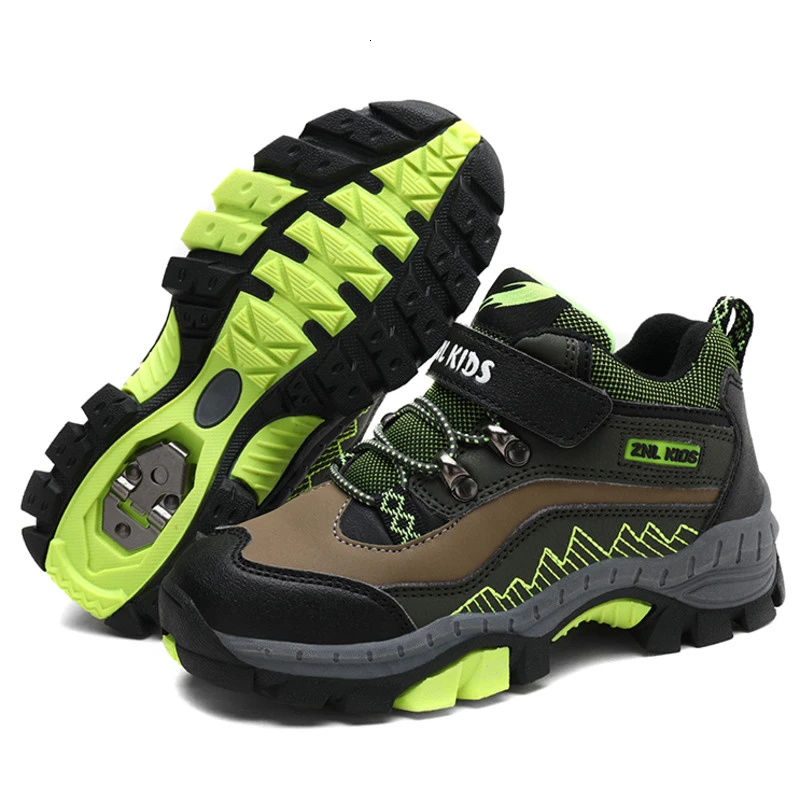 Зимняя детская обувь кожаная Осенняя Водонепроницаемая теплая спортивная для