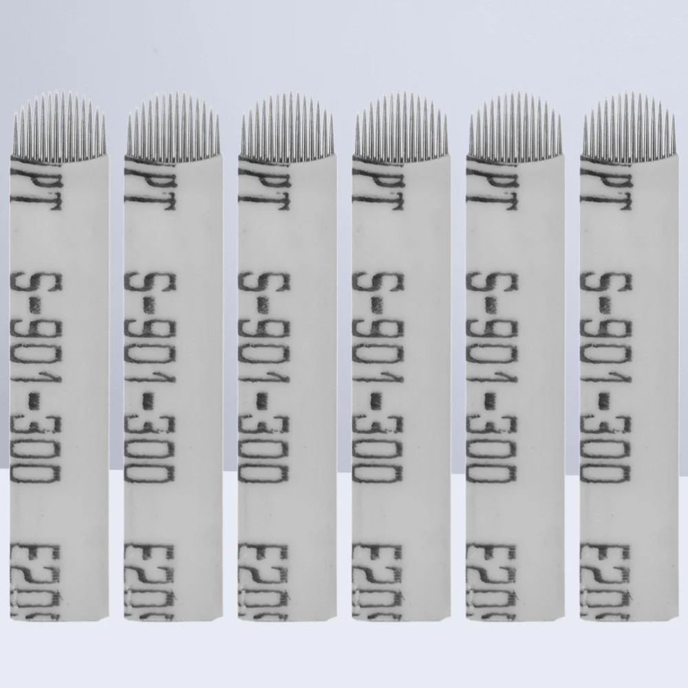 

50pcs Blades U-shaped 14 Needle Permanente Make-up Blades Microblading Pen (White)