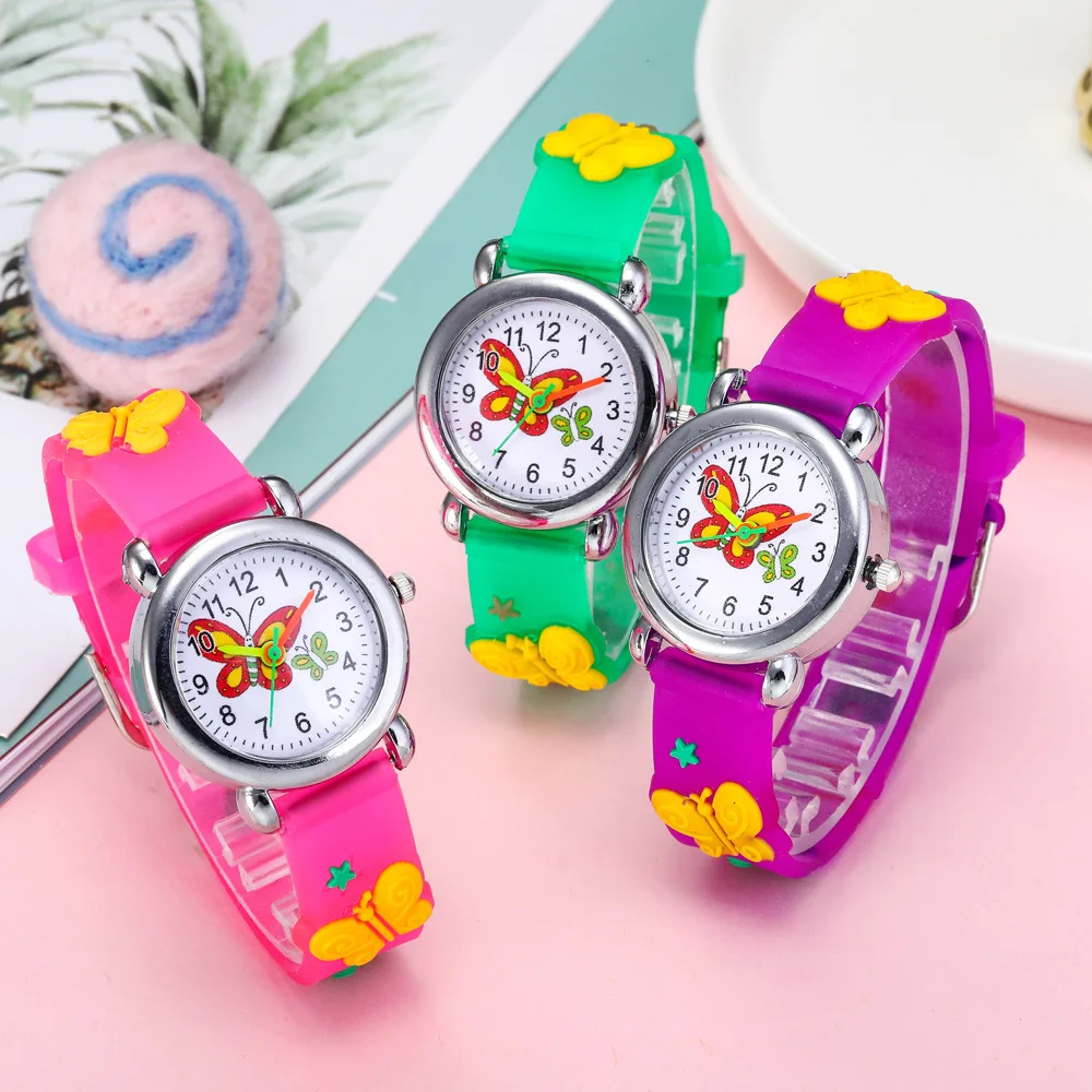 Повседневные кварцевые наручные часы подарок для девочек модные Мультяшные