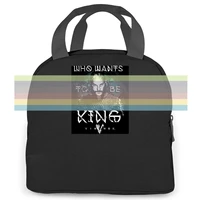 vikings who wants to be king tv show ragnar lothbrok norse warrior women men portable insulated lunch bag adult