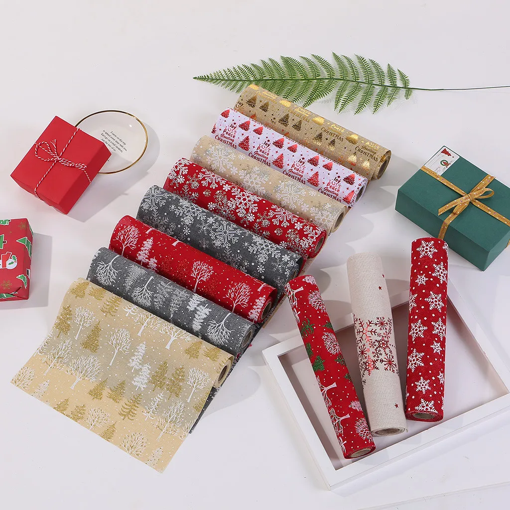 Navidad 2020 Счастливого Рождества красная снежинка снеговик длинная скатерть 270 см