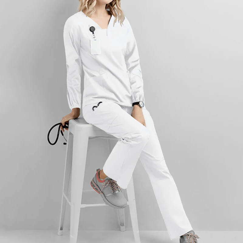 2021 Рабочая Униформа для салона костюмы здоровья с длинными рукавами рабочие